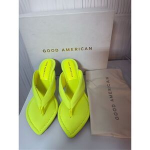 NIB Good American Clear Wedge Sandals